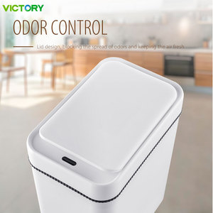 Nouvelle <span class=keywords><strong>poubelle</strong></span> électronique à capteur tactile sans contact, <span class=keywords><strong>simple</strong></span> et automatique pour salle de bain, 10/15L, en plastique - Product Image 4
