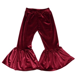 Flare Pants for Toddler <b>Girls</b> Fall Winter Velvet Bell Bottoms with Ruffle Plus Size <b>Flared</b> <b>Leggings</b> - Product Image 2