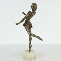 Statue de fée grandeur nature en cuivre personnalisée, sculpture de danseuse en bronze et laiton à vendre