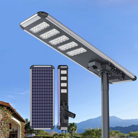 Lampadaire solaire LED tout-en-un 100W-500W avec batterie, étanche IP65, télécommande, personnalisable, intégré pour extérieur