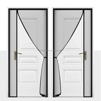 Rideau de porte moustiquaire en fibre de verre moderne double face Offre Spéciale Surface rugueuse douce avec ouverture gauche ou droite pour chambre à coucher cuisine