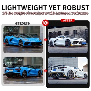 Nouvel arrivage : Kit carrosserie Adro Style en fibre de carbone sèche pour Chevrolet Corvette C8 – Lame avant, lame arrière, jupes latérales et aérations - Product Image 2