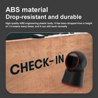 Lecteur de codes-barres de bureau 2D, scanner de codes QR omnidirectionnel sans fil, à poser sur table, pour supermarché, librairie, caissier