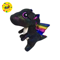 Jouet en peluche professionnel personnalisé avec de grands yeux, dragon bleu de 15cm