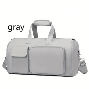 Wholesale Large Capacity <b>Nylon</b> Gym Bag Zipper Custom Logo Wet Dry Separation Waterproof Stock Travel Bag <b>Lady</b> Fashion Style - Product Image 3