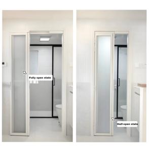 Nhà Máy bán hàng trực tiếp PD PT cửa 2 tấm nhôm nội thất nhà bếp phòng tắm nhà vệ sinh gấp Slide & Swing cửa - Product Image 5