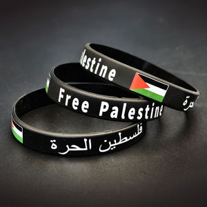 Pulseras de Silicona Palestina Libre para Hombre y Mujer, Brazaletes Deportivos de Goma a Prueba de Agua con la Bandera de Palestina - Product Image 5