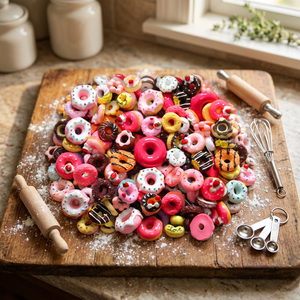 2026 30 pièces Breloques en résine mignonnes, motifs bonbons, fruits, desserts, boutons ronds à dos plat pour scrapbooking, coques de téléphone et accessoires DIY, Taille unique - Product Image 5