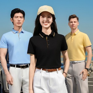 Polo Shirt Short Sleeve Cotton Pique Knit Breathable Unisex Summer Workwear Corporate Uniform Loose Fit - Product Image 1