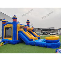 Structure gonflable commerciale combinée avec toboggan et piscine, château gonflable pour enfants pour la location événementielle