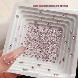 Paso Sico Pink Mini kristal kupu-kupu 3D seni kuku perhiasan ramah lingkungan kaca berlian imitasi Multi bentuk datar belakang untuk pakaian - Product Image 1