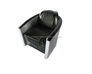 Sofá aviador de cuero auténtico negro Vintage de diseño de fábrica, sofá de Loft Industrial de 3 plazas, muebles hechos a mano, producto a granel - Product Image 6