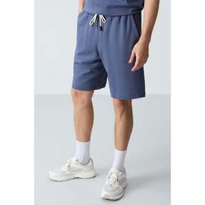 Ensemble de shorts basiques pour hommes en coton épais, doux et texturé, coupe oversize - 85257 - Huile/pétrole - Product Image 6