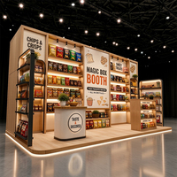 Stand d'exposition portable Magic Box à montage sans outils pour salons professionnels, événements et stands de vente de snacks