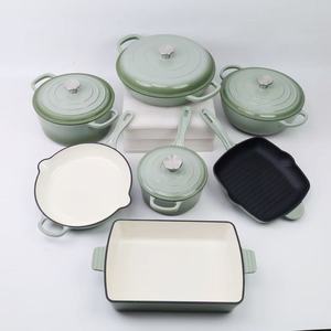 Set di pentole e pentole da cucina in <span class=keywords><strong>ghisa</strong></span> smaltata da 7 pezzi Set di pentole antiaderenti con coperchio per la casa di famiglia e la cucina - Product Image 2