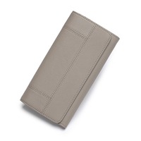 Dompet Kulit Asli Wanita Anti-RFID, Dompet Kulit Kapasitas Besar, Tempat Kartu Kredit, Dompet Clutch