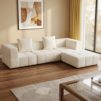 VONLIVA Canapé d'angle en tissu moderne et minimaliste à trois places pour salon, mobilier de maison