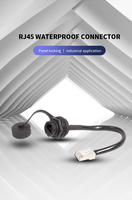 Cable de Montaje en Panel RJ45 Resistente a la Intemperie de 0.5M, Cable Ethernet IP67 para Sistemas de Riego Inteligente para Granjas y Monitoreo de Ganado