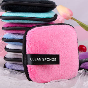 Nouvelles fonctions 3 pièces <span class=keywords><strong>lingettes</strong></span> de maquillage lavables et réutilisables avec sac à linge Logo personnalisé tampons démaquillants en microfibre - Product Image 5