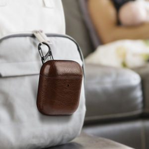 Étui de chargement pour <span class=keywords><strong>Airpods</strong></span> 1 2 <span class=keywords><strong>3</strong></span>ème génération Pro 2, étui de protection en cuir avec mousqueton pour Airpod Pro <span class=keywords><strong>3</strong></span>, étui en cuir 2025 - Product Image 3