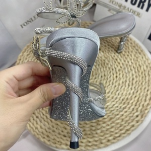 Talons Femmes Sandals 2025 New Designer Women Sexy Rhinestone Winding Stiletto Party Dress <b>Shoes</b> Ladies Heels - Product Image 5
