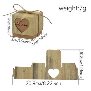 กล่องขนมสไ<span class=keywords><strong>ต</strong></span>ล์เรโทรแบบส่วน<span class=keywords><strong>ต</strong></span>ัว ทำจากกระดาษคราฟท์ พร้อมลูกอมรูปหัวใจ กล่องขนมลายไม้รูปหัวใจแบบโปร่ง - Product Image 5