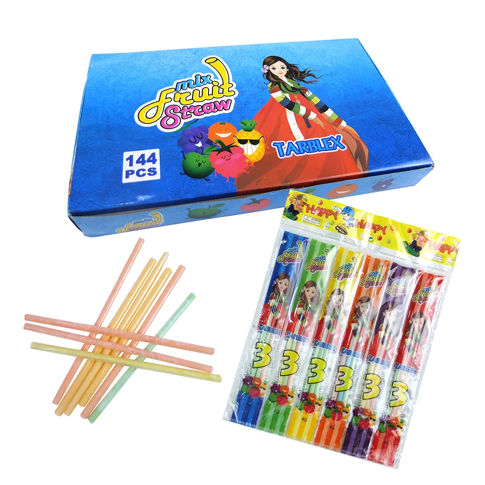 Confectionery Factories Sweet Korean girl colorful mix Fruit poweder candy long CC Stick Candy