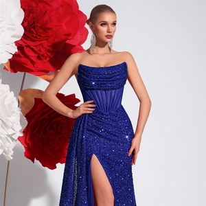 Nuevo Vestido <span class=keywords><strong>de</strong></span> Noche con Lentejuelas Sin Tirantes 2026, Vestido <span class=keywords><strong>de</strong></span> <span class=keywords><strong>Fiesta</strong></span> para Adultos, Elegante y Ajustado, <span class=keywords><strong>de</strong></span> Lujo Ligero - Product Image 1