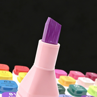 Ensemble de marqueurs artistiques double embout Ikeyword pour étudiants, corps en plastique rose, encre permanente, idéal pour le dessin. Ensemble d'art de 18 pièces