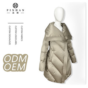 Nouveau design de mode veste en duvet pour femmes col à revers design veste en duvet de neige pour femmes de haute qualité avec ceinture - Product Image 1