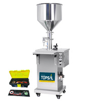 Machine de remplissage de liquide et de pâte semi-automatique à entraînement pneumatique spécialisé avec composants de moteur central
