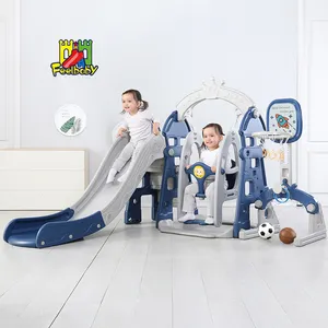Grosir anak-anak 4 1 slide ayunan-Feelbaby Set Mainan Dalam Ruangan Bayi, Set Permainan Perosotan dan Ayunan Bayi Gaya Baru
