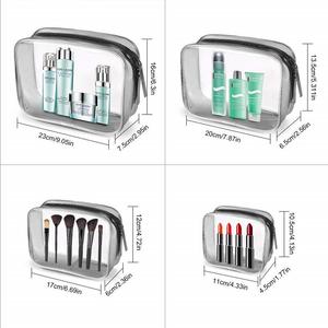 Sac de plage portable en PVC tendance avec doubles poignées, fermeture éclair, transparent, grande capacité, étanche, pour maquillage et articles de toilette - Product Image 2