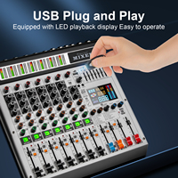 Console de mixage audio professionnelle TX-8, 8 canaux, avec 99 effets numériques DSP et 2 amplificateurs