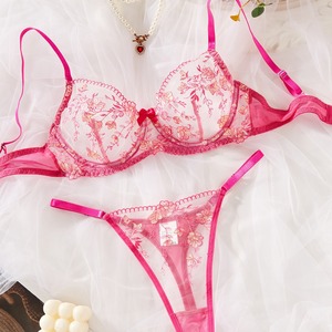 Nouvel ensemble de lingerie sexy pour femmes, deux pièces, haut de gamme, broderie fragmentée, sous-vêtements respirants et confortables, ensemble de lingerie pour femmes - Product Image 1