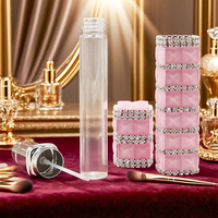 Portable 12ml diamant clouté cristal verre parfum vaporisateur bouteille Fine brume voyage bouteille d'eau bouteille en verre individuelle