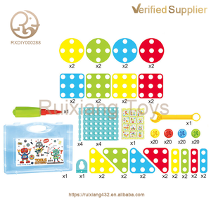 Cognición DIY niño autobús caja de equipaje creativo taladro eléctrico tornillo juguetes rompecabezas ensamblado mosaico construir conjunto juguetes educativos - Product Image 3