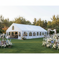 Tente de réception Galaxy en alliage d'aluminium robuste avec parois en verre transparent, imperméable et résistante aux UV pour intérieur/extérieur