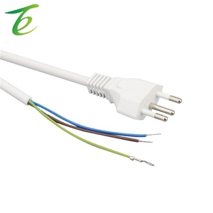 Kabel listrik steker Brasil persegi 0.75 tiga-inti ekor telanjang tembaga murni putih lurus tiga steker Brasil - Product Image 5