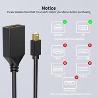 Adaptador SYONG Mini DisplayPort a DisplayPort, Adaptador Mini DP a DisplayPort 4K60Hz, para TV, Computadora, MacBook Air, Monitor, Proyector