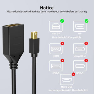 <span class=keywords><strong>Adaptateur</strong></span> Mini DisplayPort vers DisplayPort SYONG, <span class=keywords><strong>adaptateur</strong></span> Mini DP vers DisplayPort 4K60Hz, pour TV, ordinateur, <span class=keywords><strong>MacBook</strong></span> Air, moniteur, projecteur - Product Image 3
