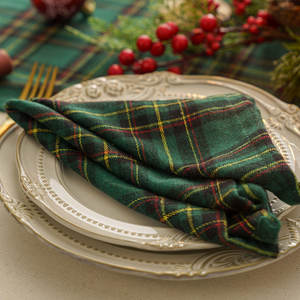 Christmas Plaid <strong>Napkins</strong> in Green Red Scottish Plaid Polyester Fiber <strong>Napkins</strong> Suitable Holiday Table Decoration <strong>Napkins</strong> Placemats - Product Image 4