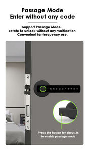 Tuya Biometric Fingerprint Key <strong>Digital</strong> Password Electric Handle <strong>Door</strong> Lock Bedroom Home Wood Smart <strong>Door</strong> Lock Smart Lock - Product Image 3