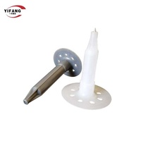 Clou de fixation en plastique de 20 mm à 250 mm de longueur, pour isolation extérieure, avec tête bombée et tige lisse, pour cloueur à gaz