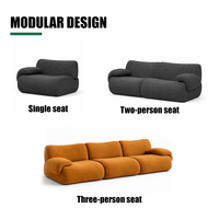 Sofá Modular Moderno Comprimido, Estilo Nube, Asientos Combinados sin Marco, Totalmente de Espuma, para Muebles de Sala de Estar, Fábrica OEM