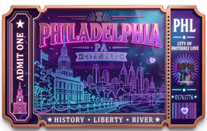 Barra in Rame Puro 999 da 1 oz, Stile Philadelphia Stamp, con Rilievo 3D, Effetto UV Color Proof, Tema 'Luogo di Nascita dell'America', Artigianato Artistico in Metallo - Product Image 5