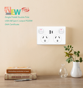 Tiêu chuẩn Úc SAA Outlet chuyển đổi điện điểm điện tường chuyển đổi ổ cắm GPO đơn đôi tường Ổ cắm chuyển đổi ổ cắm - Product Image 4
