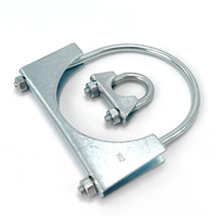 Pièces automobiles, collier de serrage en acier galvanisé à double boulon de 38-106 mm, robuste, pour échappement
