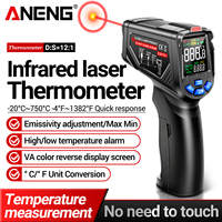 Termometer Industri ANENG TH06 Infrared Laser, Temperatur Tinggi/Rendah, Radiasi Kerja, Layar Terbalik, Warna ABS, OEM
