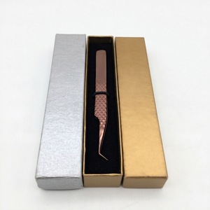 Pince à épiler en acier inoxydable de 10 mm de haute qualité, anti-magnétique, anti-statique, avec poignée diamantée en or rose à 45 degrés pour une préhension parfaite - Product Image 1